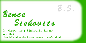 bence siskovits business card